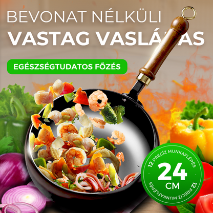 🧑‍🍳Rendkívül könnyű, bevonat nélküli, vastag öntöttvas tapadásmentes serpenyő