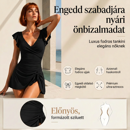 🩱🌸Elegáns női fürdőruha, V-kivágással és hasformáló hatással