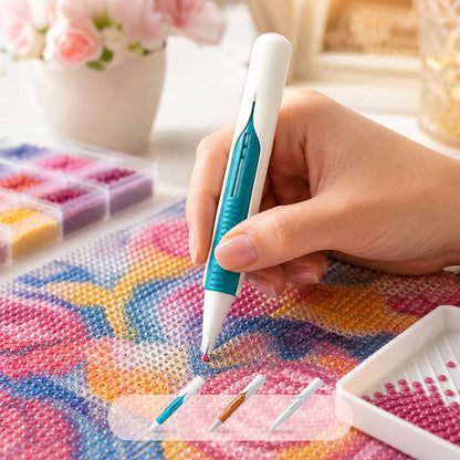 💎🖌️Automatikus gyöngyadagoló toll és tálca szett gyémántfestéshez