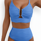 🔥 S-2XL 🌞 Női fürdőruha magas derékkal és szegélyekkel 🌊👙