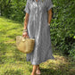✨ Ριγέ πέτο κουμπί κάτω Shirtdress | Με λειτουργικές τσέπες