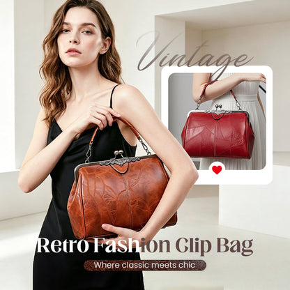 🌟 Női retro, elegáns PU kézitáska