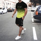 🌈👕Férfi színátmenetes póló és rövidnadrág szett 🩳