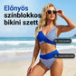 🔥 S–3XL 👙 Kétrészes fürdőruha színes blokkokkal és csíkokkal 🌊🏖️