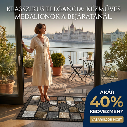 🌿✨ Geometriai kőmintás 2D nyomtatott szőnyeg | Csúszásmentes, mosható 🏠