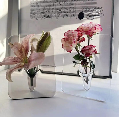 🖼️🌷Képkeret formájú átlátszó váz – akrilból, asztali dísztárgy ✨