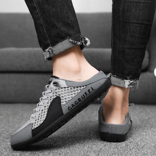 🌞 👟 Divatos, lélegző hálós férfi papucs