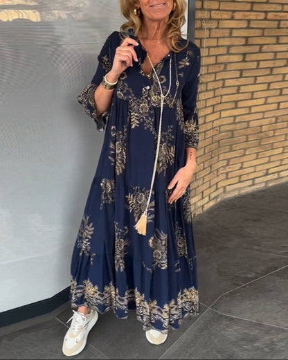 🔥 Rochie lejeră vintage cu gât în V
