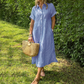 ✨ Ριγέ πέτο κουμπί κάτω Shirtdress | Με λειτουργικές τσέπες