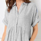 ✨ Ριγέ πέτο κουμπί κάτω Shirtdress | Με λειτουργικές τσέπες