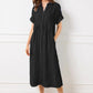 ✨ Ριγέ πέτο κουμπί κάτω Shirtdress | Με λειτουργικές τσέπες