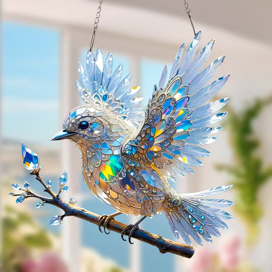 ⏰Wielka wyprzedaż - KUP 2, A 1 DOSTANIESZ ZA DARMO🔥🐦✨Ozdoba artystyczna Crystal Sky Bluebird Stained Art Ornament