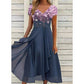 Women's Summer V-Neck Printed Patchwork Dress