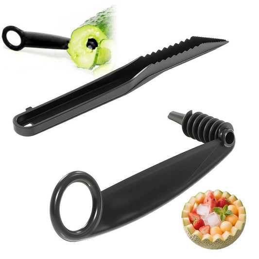🔪Αρχική Κουζίνα Μαχαίρι φρούτων (Μαχαίρι για σκάλισμα σε σχήμα V + Σπειροειδές μαχαίρι Combo)