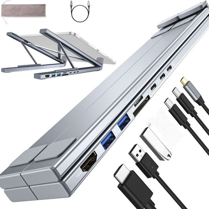 💻4K HDMI-csatlakozóval ellátott USB-C dokkoló és laptop-tartó