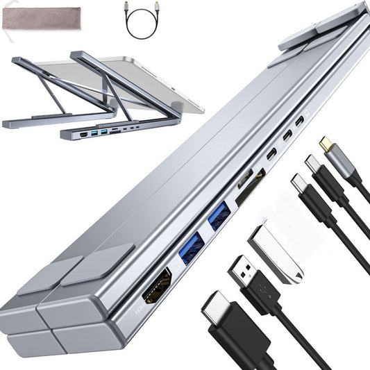 💻4K HDMI-csatlakozóval ellátott USB-C dokkoló és laptop-tartó