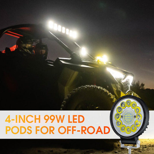 ✨4 hüvelykes, 99 W-os LED-es lámpatest terepjáró használatra🏍️