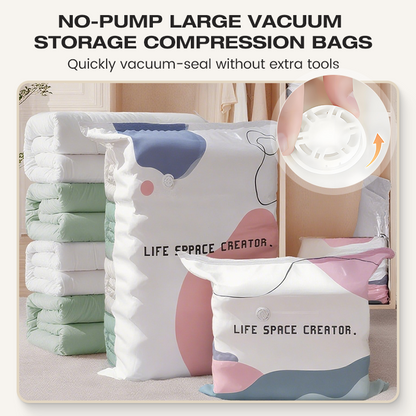 🧳✨Nagy méretű vákuumzsákok tároláshoz – pumpa nélküli tömörítés📦