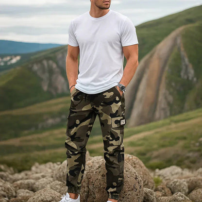 🔥👖 Férfi alkalmi kamuflázs munkaruha nadrág 😎