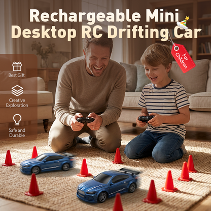 🏎️Újratölthető mini asztali távirányítású drift autó