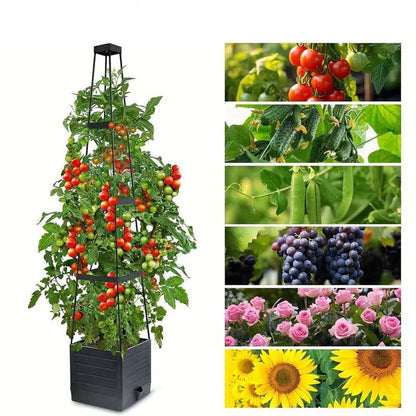 🍅🌶️Kerti emelt ágyásos virágládák rácsos kerítéssel