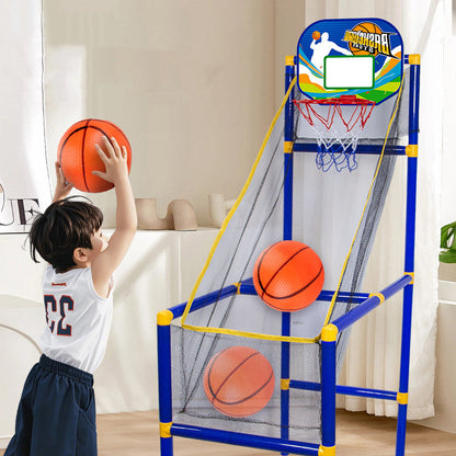 ⛹️Gyerekeknek szóló beltéri kosárlabda-játékgép (4 labdával)🏀🎯