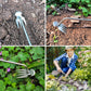 🌿🔨 Mangánacélból készült gyomeltávolító eszköz – éles fogakkal és ergonómikus nyéllel