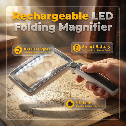 🔍 Összecsukható LED-es nagyító – olvasáshoz és gyűjtéshez 💡📖