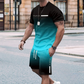 🌈👕Férfi színátmenetes póló és rövidnadrág szett 🩳