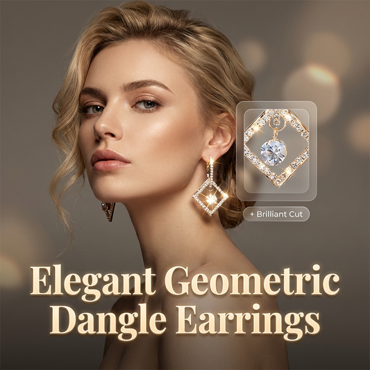 💎Csillogó, geometrikus formájú gyémánt fülbevalók