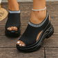 👡Női, lélegző, nyitott orrú, ferde sarkú szandál