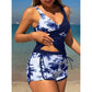 👙Trópusi mintás, magas derekú tankini és rövidnadrág szett🌴
