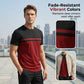 👕Divatos férfi kontrasztos színű, kerek nyakú póló