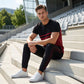 👕Divatos férfi kontrasztos színű, kerek nyakú póló