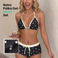 👙 Polka dots mintás, hátsó nyaknál megkötős bikini szett