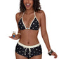 👙 Polka dots mintás, hátsó nyaknál megkötős bikini szett