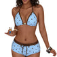 👙 Polka dots mintás, hátsó nyaknál megkötős bikini szett