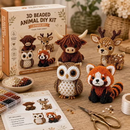 🏆Ideiglenes akció 50%🧵✨Bébi állatok kézműves készlet 3D gyöngyökkel