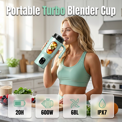 🍊580 ml-es, fogantyúval ellátott hordozható turmixgép🍹