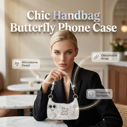 📱🛡️3D-s pillangós kézitáska-motívumú mobiltelefon-tok nyakpánttal🦋