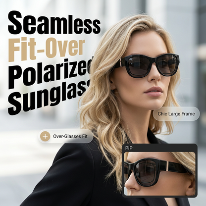 🕶️☀️Női, nagy keretes, egymásra helyezhető napszemüveg