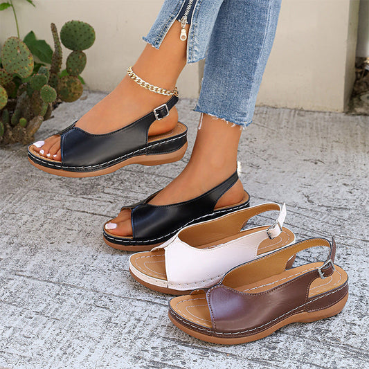 👡 Női vintage, nyitott orrú, kényelmes szandálok(👗