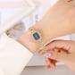 💎✨Divatos, húzózsinórral ellátott, négyzet alakú kvarc karóra hölgyeknek⌚