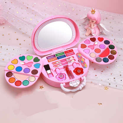💖👛Mosható gyerek sminkkészlet hordozható rózsaszín kézitáskával
