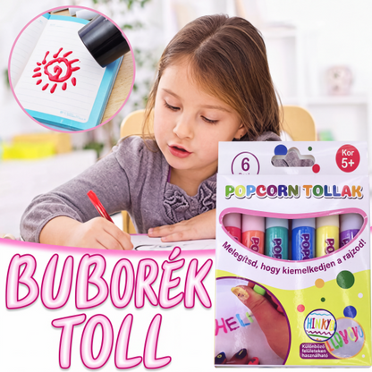 🖊️ DIY buborékos pattogatott kukorica varázsceruza – egy mozdulattal 3D-hatás✨
