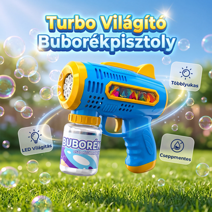 🔫Többlyukú világító buborékfújó pisztoly gyerekeknek