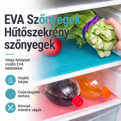 🛡️ Hűtőszekrény polcokhoz készült vízálló alátét – csúszásgátló, könnyen tisztítható és megfelel az élelmiszerrel való érintkezésre vonatkozó előírásoknak ✨