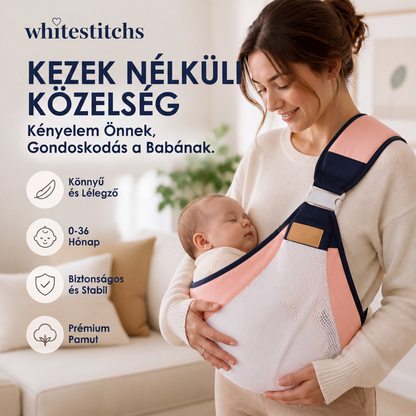 👶 4 az 1-ben lélegző csecsemőhordozó — kiváló minőségű pamut, lélegző hálós anyag és beépített nyaktámasz — szabadon hagyja a kezeket