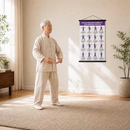 🧘‍♀️ Tai Chi-edzés poszter időseknek — ✨ Egyszerű, kíméletes edzésmódszer, amely segít élvezni a zökkenőmentes, egészséges időskort 🛡️🌿