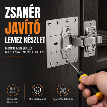 🔩 Univerzális rozsdamentes acél szekrényajtó-zsanér javító készlet (csavarokkal együtt), bútorok és szekrények ajtóihoz 🏠